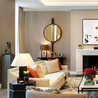 Modern Luxury Black Gold Living Room Design / Decoration (#28642)