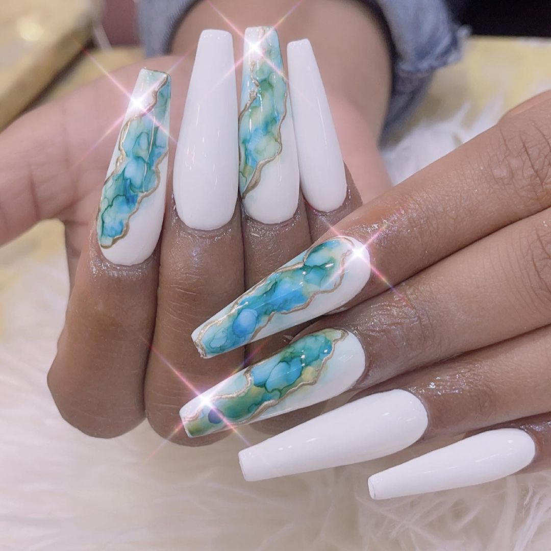 ✓[4220+] White Short Gel Summer Flower Long Grey Marble Acrylic Nude Ombre  Nail Designs (#130944) (Png / Jpg) (2023)