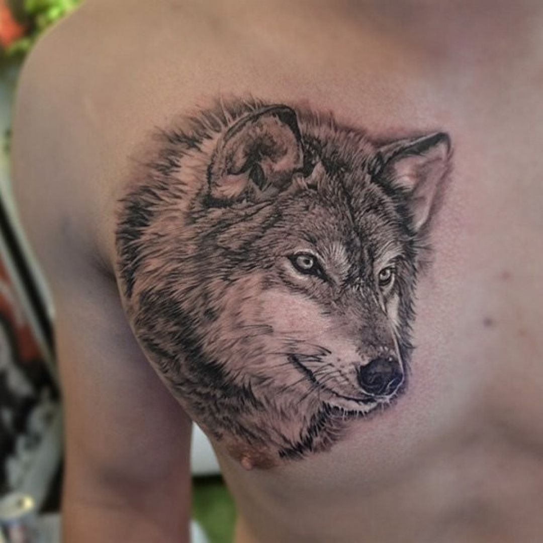✓[100+] 3d Realistic Wolf Chest Tattoo Design (png / jpg) (2023)