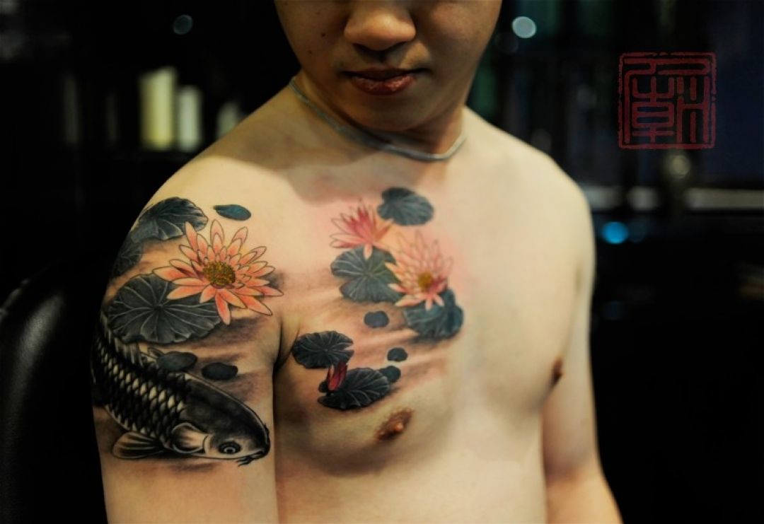 ✓[100+] 3d Water Fish Shoulder, Chest Tattoo Design (png / jpg) (2023)