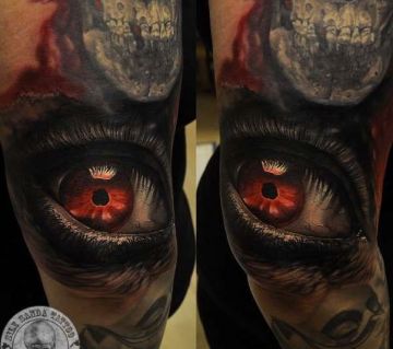 3d Realistic Eye Wrist Tattoo Design
