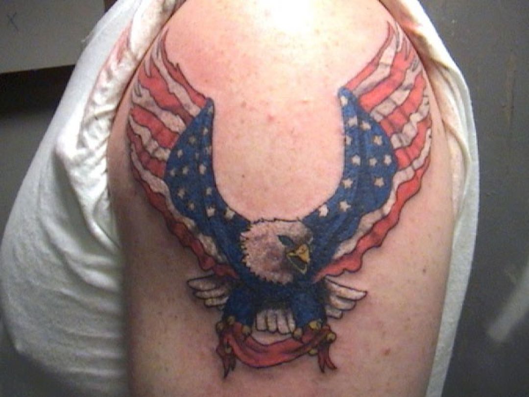 ✓[100+] American Flag Eagle Shoulder Tattoo Design (png / jpg) (2023)