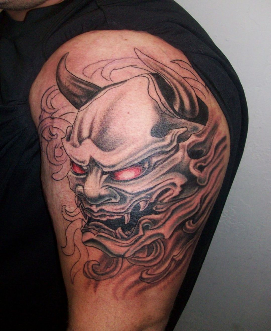 ✓[100+] Asian Red Monster Mask Arm Tattoo Design (png / jpg) (2023)