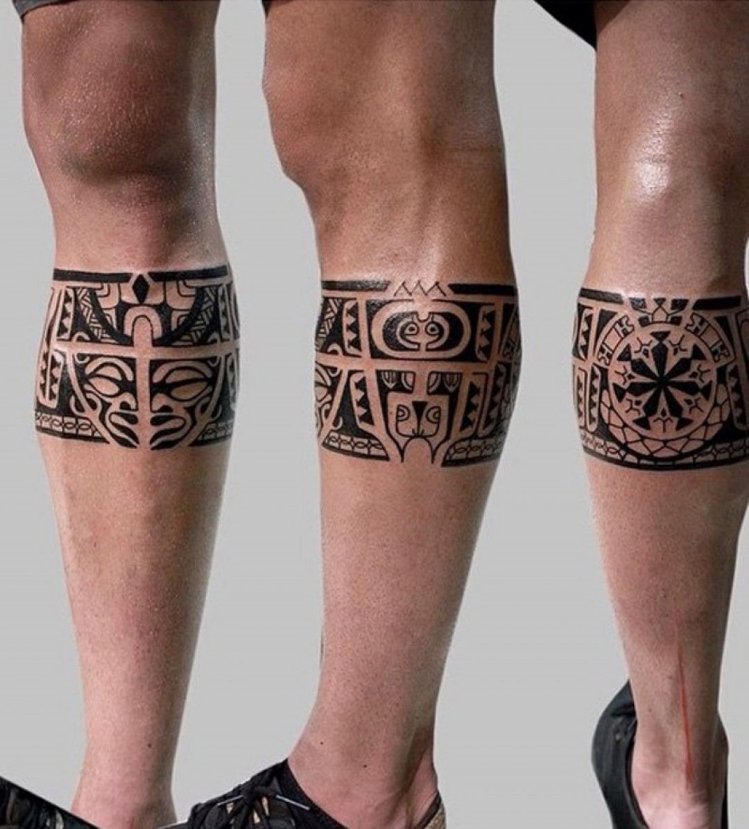 ✓[100+] Aztec Ink Tribal Pattern Black Leg Tattoo Design (png / jpg) (2023)