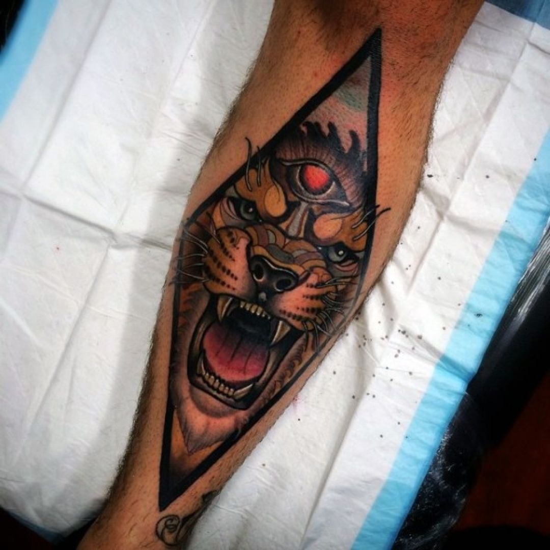 ✓[100+] Black Lion Triangle Face, Leg Tattoo Design (png / jpg) (2023)