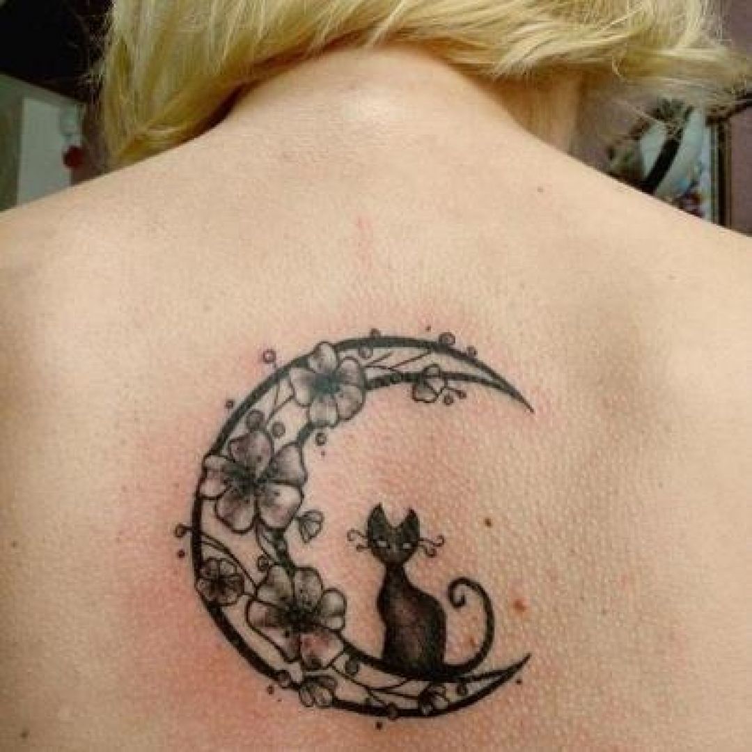 ✓[100+] Cat Moon Tattoo Design (png / jpg) (2023)