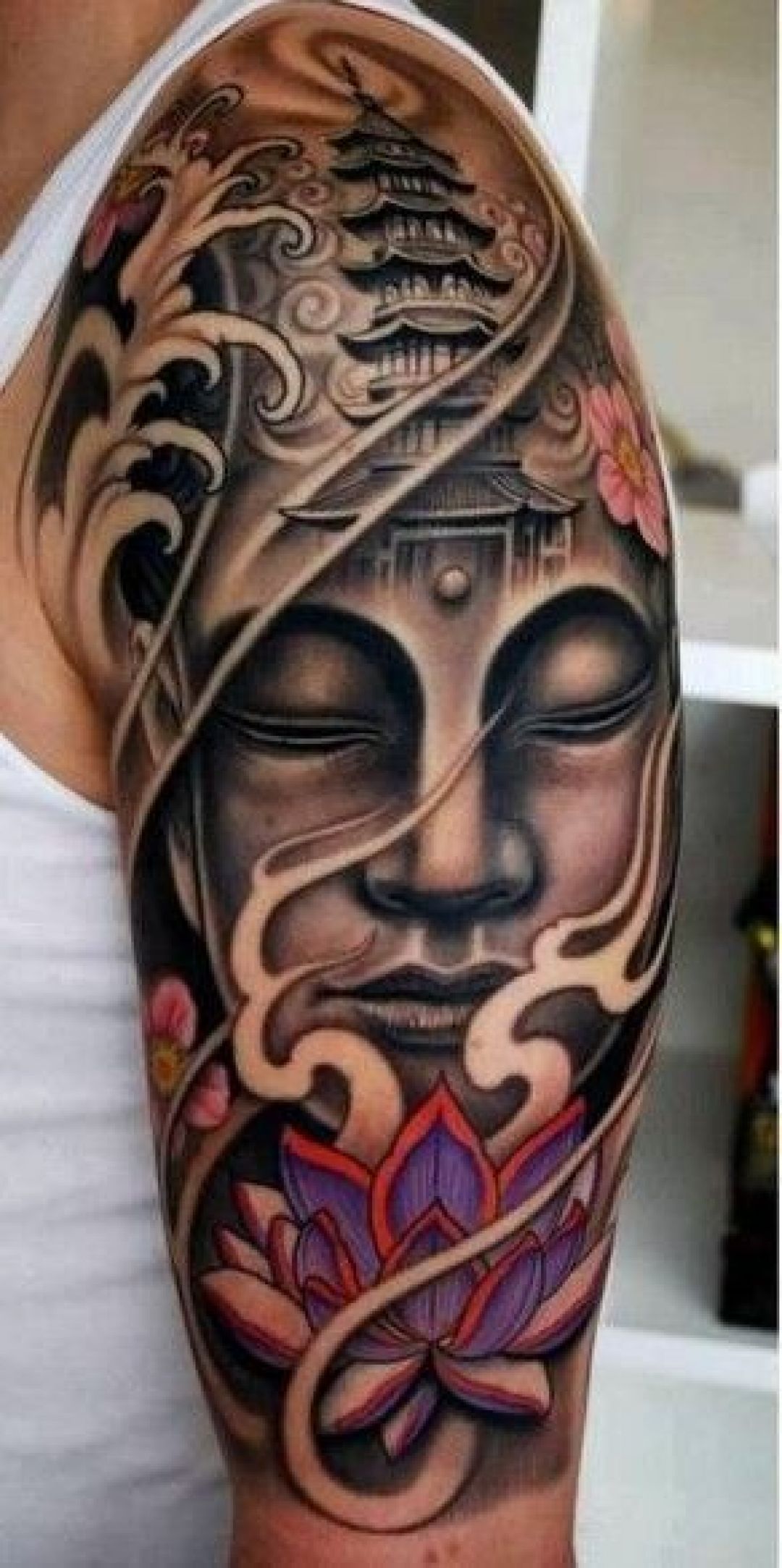 ✓[100+] Lovely Buddha Lotus Face, Arm Tattoo Design (png / jpg) (2023)