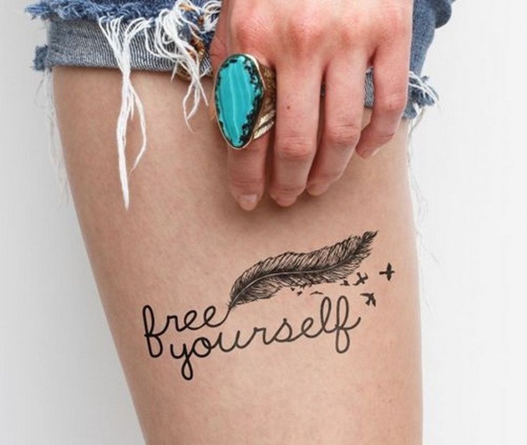 ✓[100+] Quote Feather Bird Thigh Tattoo Design (png / jpg) (2023)