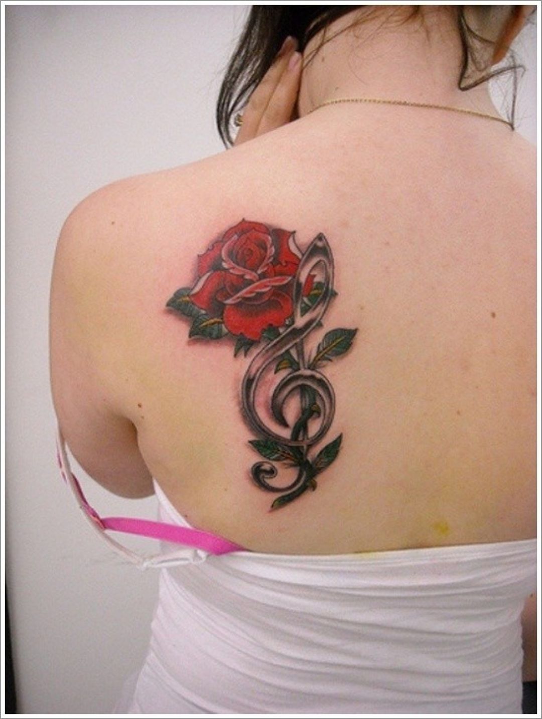 ✓[100+] Red Rose Music Shoulder Tattoo Design (png / jpg) (2023)