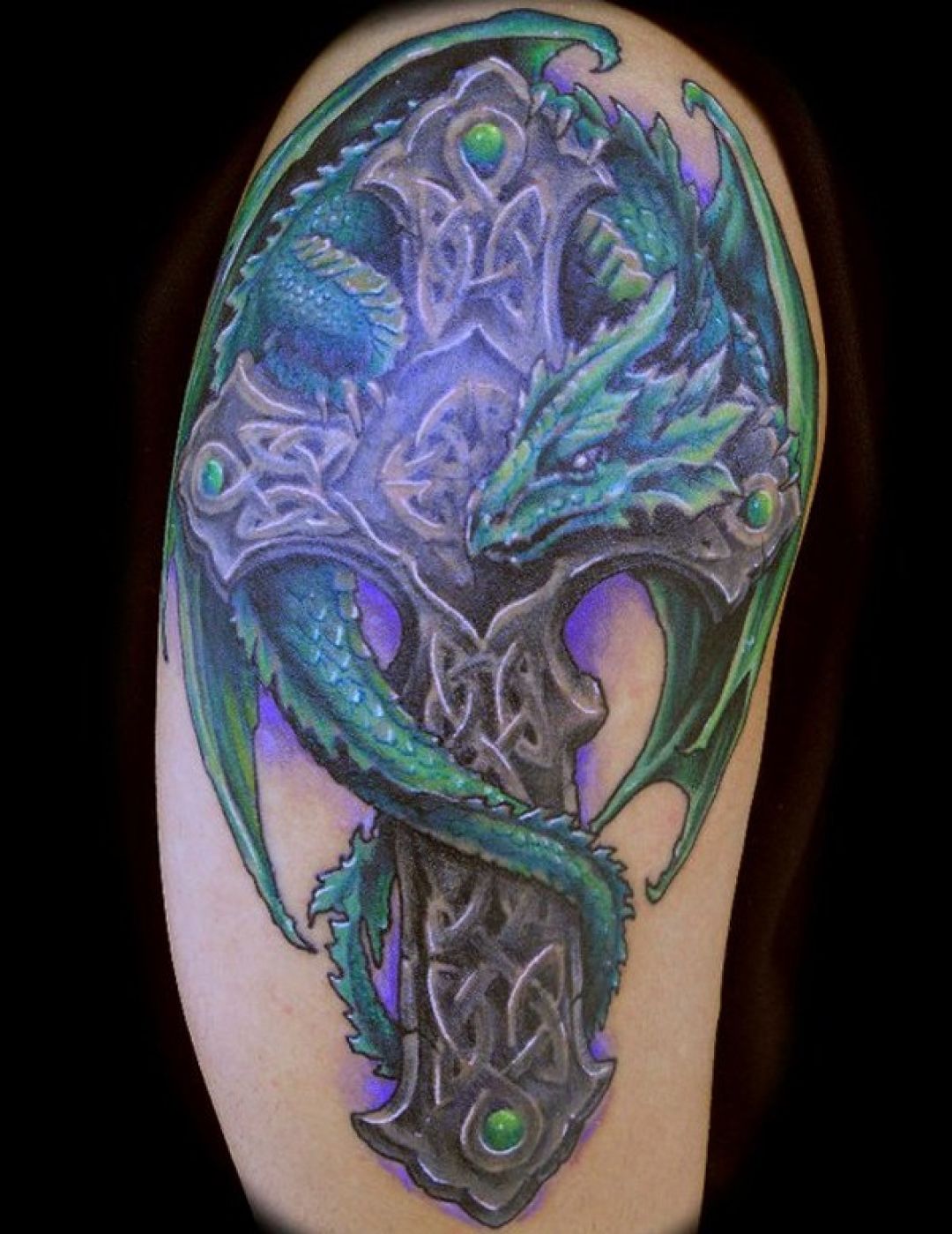 ✓[100+] Celtic Dragon Cross Sleeve Tattoo Design (png / jpg) (2023)