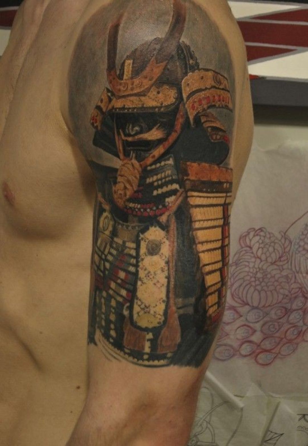 ✓[100+] Colorful Japanese Warrior Shoulder Tattoo Design (png / jpg) (2023)