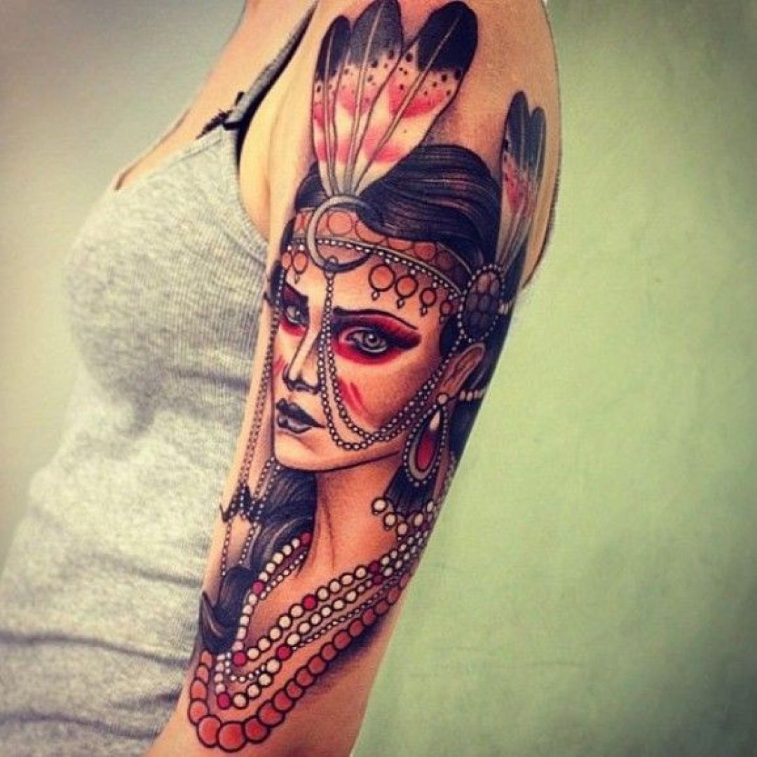 ✓[100+] Colorful Native American Shoulder Tattoo Design For Women (female)  (png / jpg) (2023)