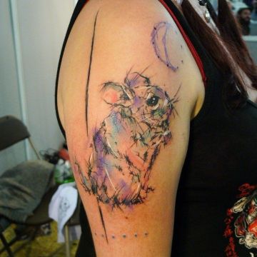 Cute Moon Cat Forearm Tattoo Design