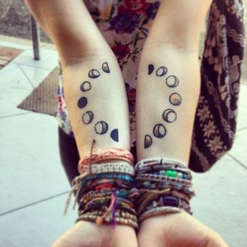 Cute Moon Sun Foot Tattoo Design