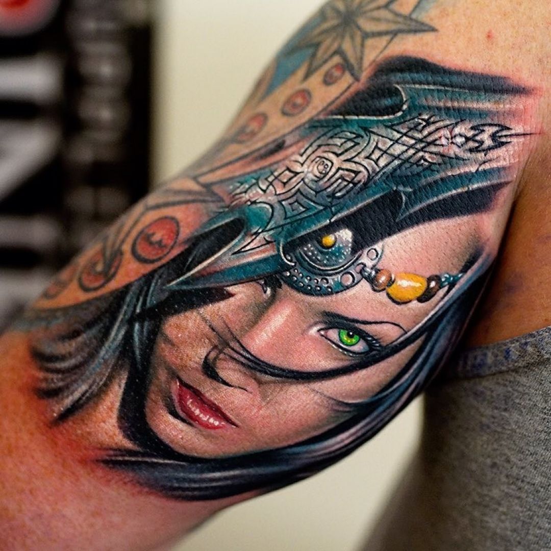 ✓[100+] Fantasy Portrait Arm Tattoo Design For Women (female) (png / jpg)  (2023)