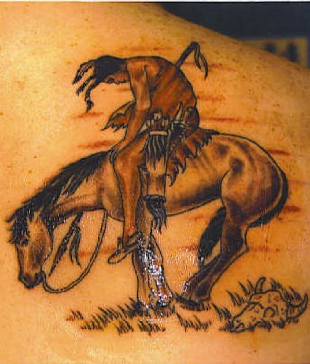 Native Indian On Horse Tattoo By Umutkiran