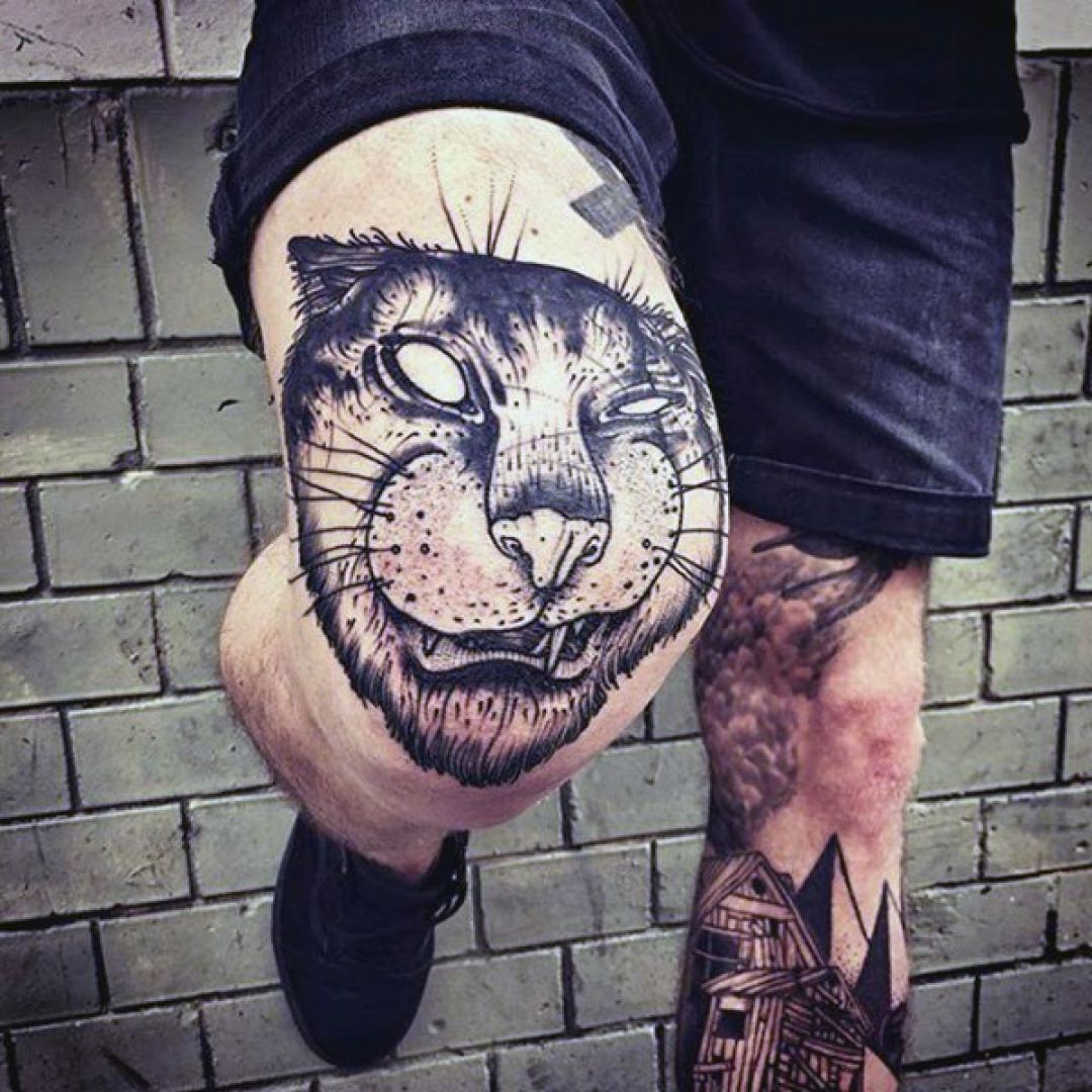 ✓[100+] Ink Black Cat Face Tattoo Design (png / jpg) (2023)