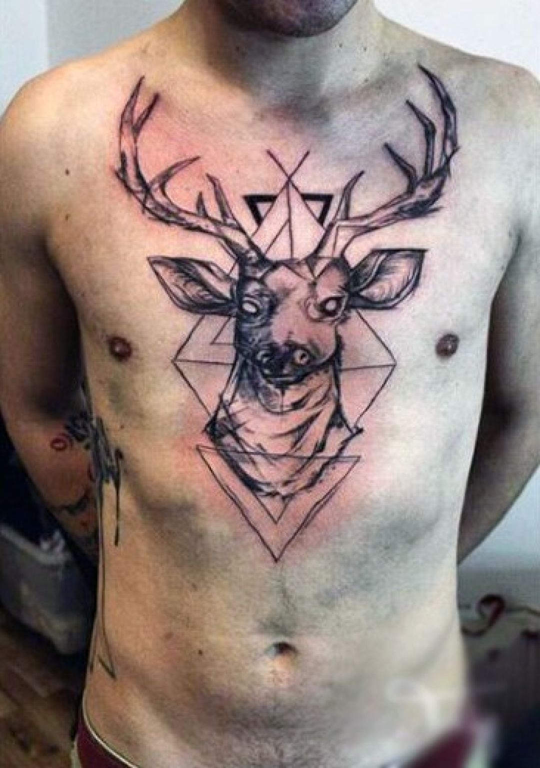 ✓[100+] Ink Black Deer Chest Tattoo Design (png / jpg) (2023)
