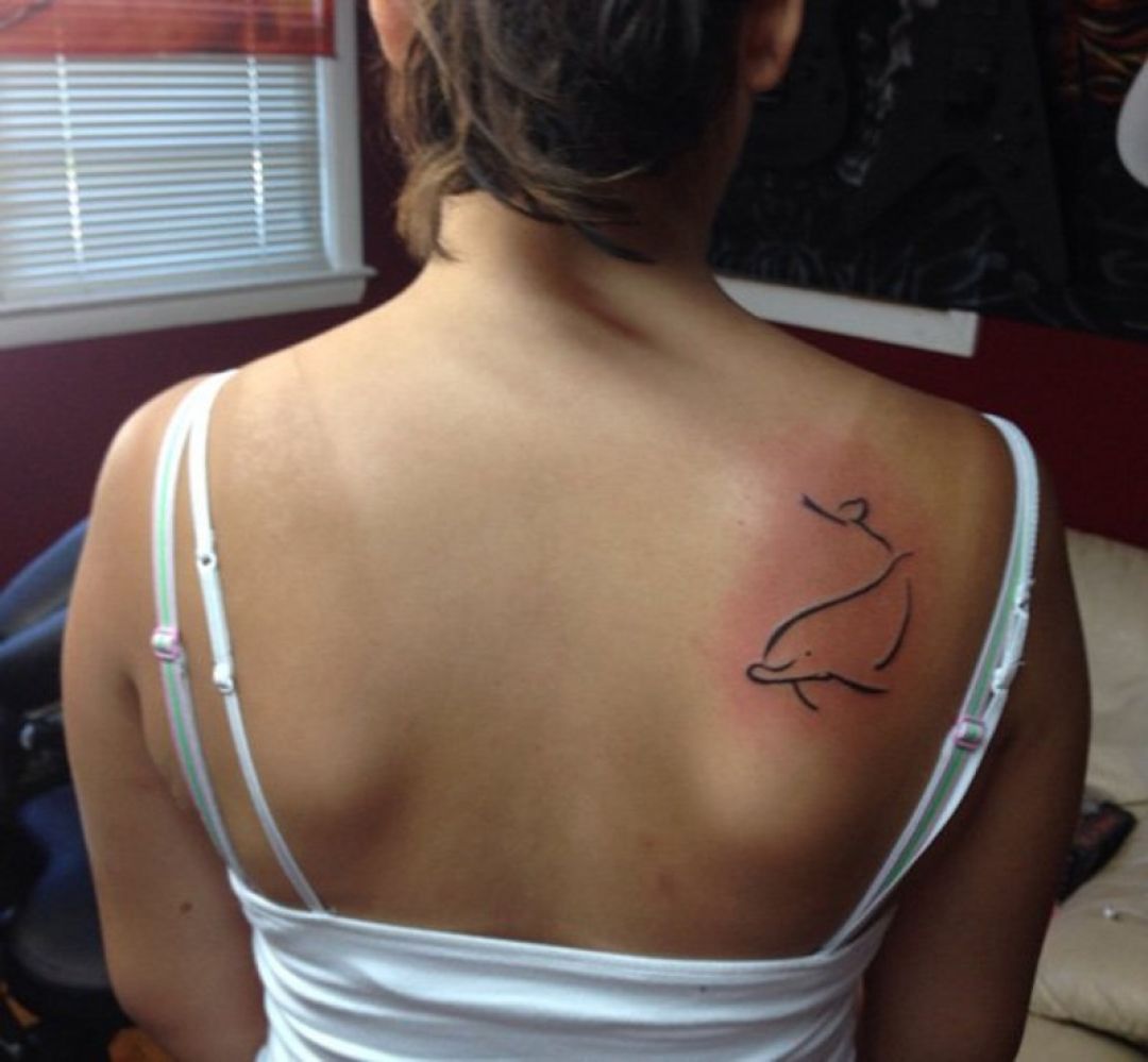 ✓[100+] Ink Black Dolphin Shoulder Tattoo Design (png / jpg) (2023)