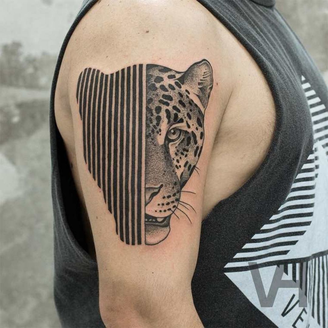 ✓[100+] Ink Black Leopard Shoulder Tattoo Design (png / jpg) (2023)