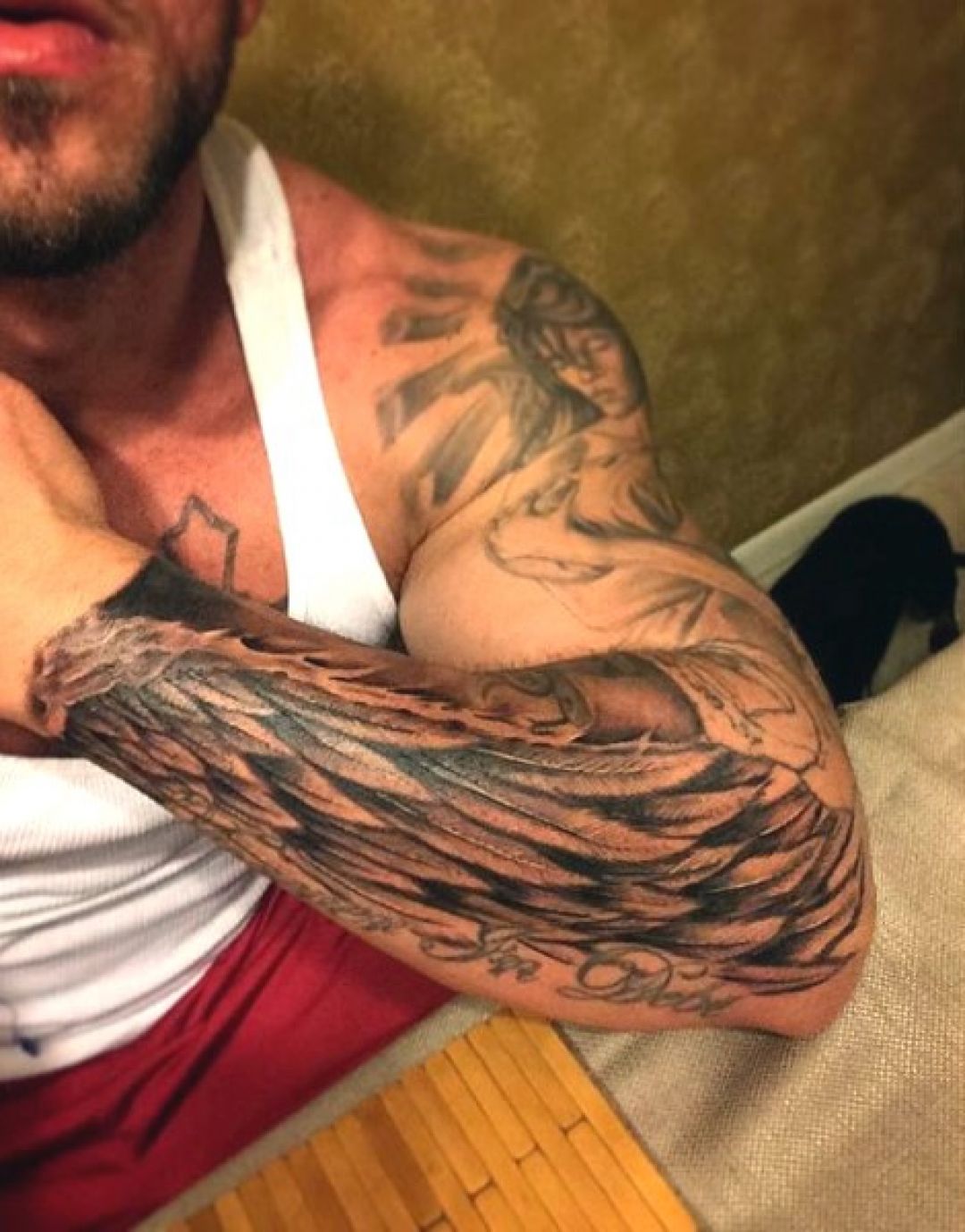 ✓[100+] Ink Lettering Black Wing Arm Tattoo Design (png / jpg) (2023)