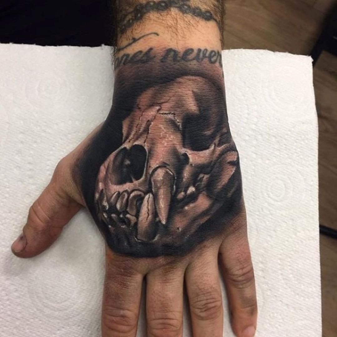 ✓[100+] Lettering Animal Skull Hand Tattoo Design (png / jpg) (2023)