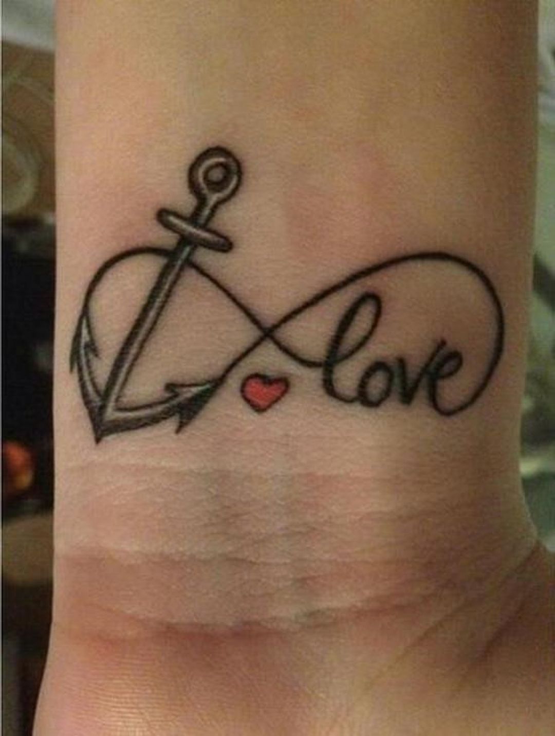 ✓[20+] Lettering Red Anchor Infinity Love Heart Wrist Tattoo Design (png /  jpg) (2023)