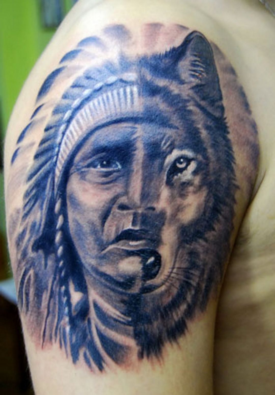 ✓[100+] Native American Wolf Face, Shoulder Tattoo Design For Women (female)  (png / jpg) (2023)
