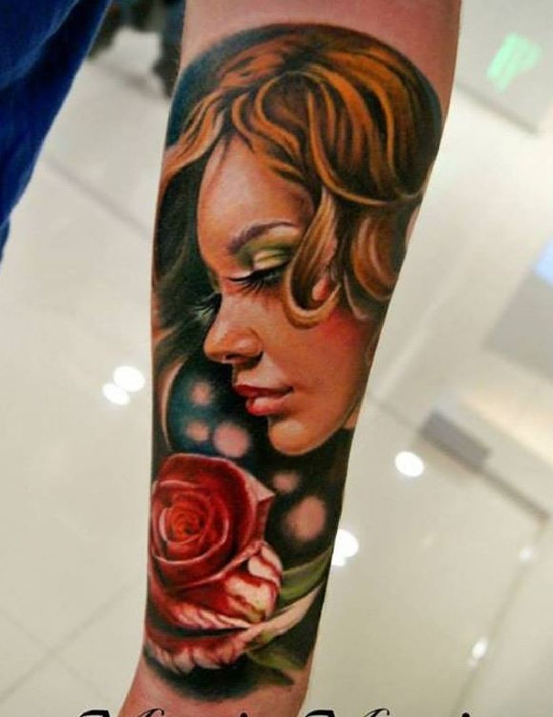 ✓[100+] Portrait Rose Forearm Tattoo Design For Women (female) (png / jpg)  (2023)
