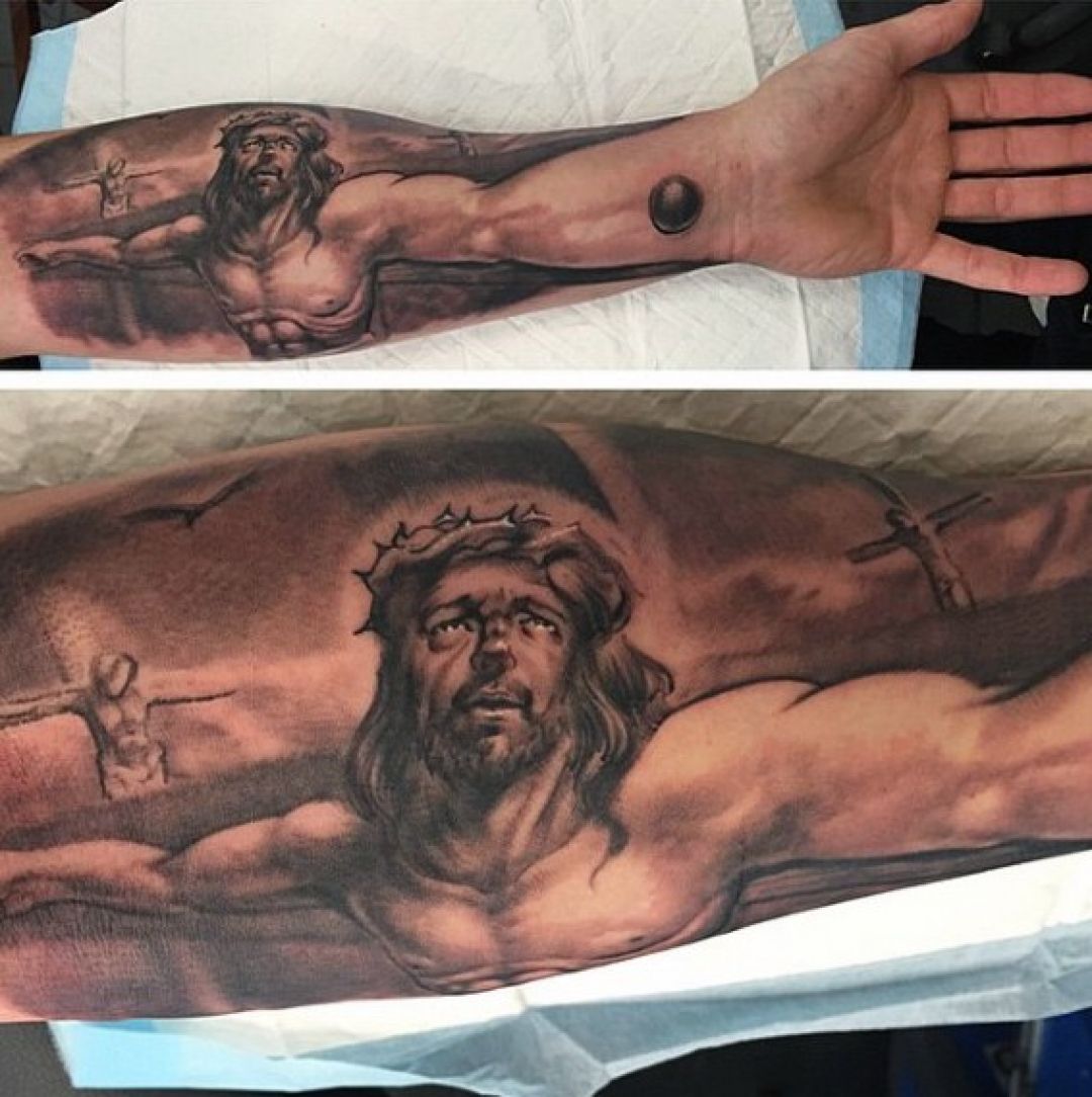✓[100+] Religious Jesus Forearm Tattoo Design (png / jpg) (2023)