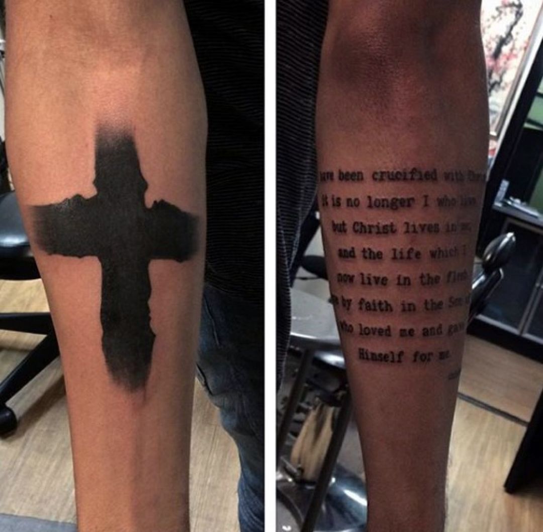 ✓[100+] Religious Lettering Black Cross Tattoo Design (png / jpg) (2023)