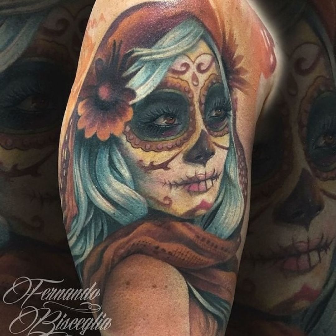 Woman face tattoo by Ilaria Tattoo Art  Photo 29106