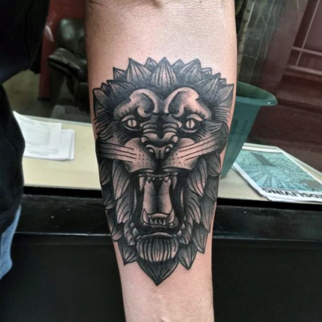 ✓[100+] Traditional Lion Forearm, Face Tattoo Design (png / jpg) (2023)