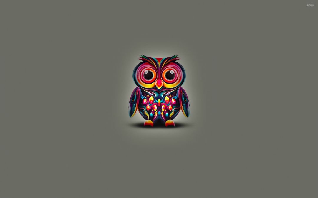✓[155+] Cute owl with colorful bright feathers wallpaper - Digital Art -  Android / iPhone HD Wallpaper Background Download (png / jpg) (2023)