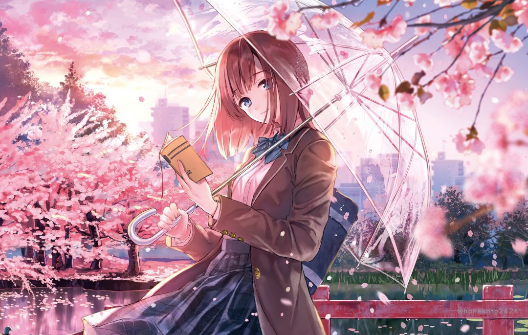 ✓[2110+] Anime Girl Cherry Blossom Season - Android / iPhone HD Wallpaper  Background Download (png / jpg) (2023)