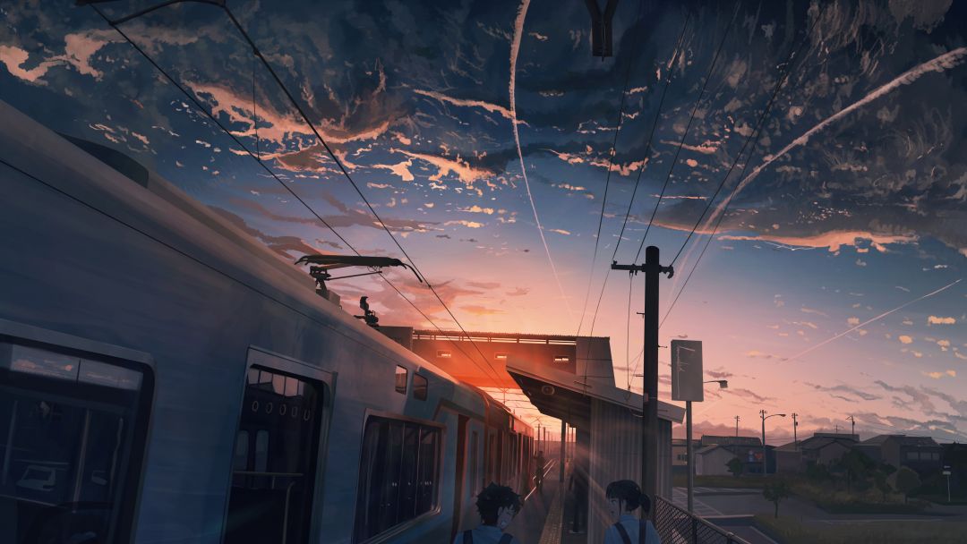✓[2110+] Power Lines Train Anime - Android / iPhone HD Wallpaper Background  Download (png / jpg) (2023)