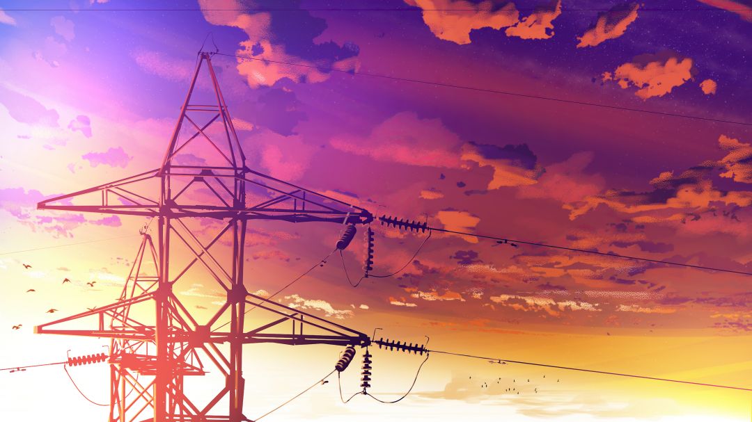 ✓[2110+] Powerlines Anime Scenery - Android / iPhone HD Wallpaper  Background Download (png / jpg) (2023)