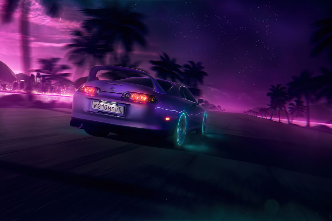 ✓[5565+] NeonNight Toyota Supra - Android / iPhone HD Wallpaper Background  Download (png / jpg) (2023)