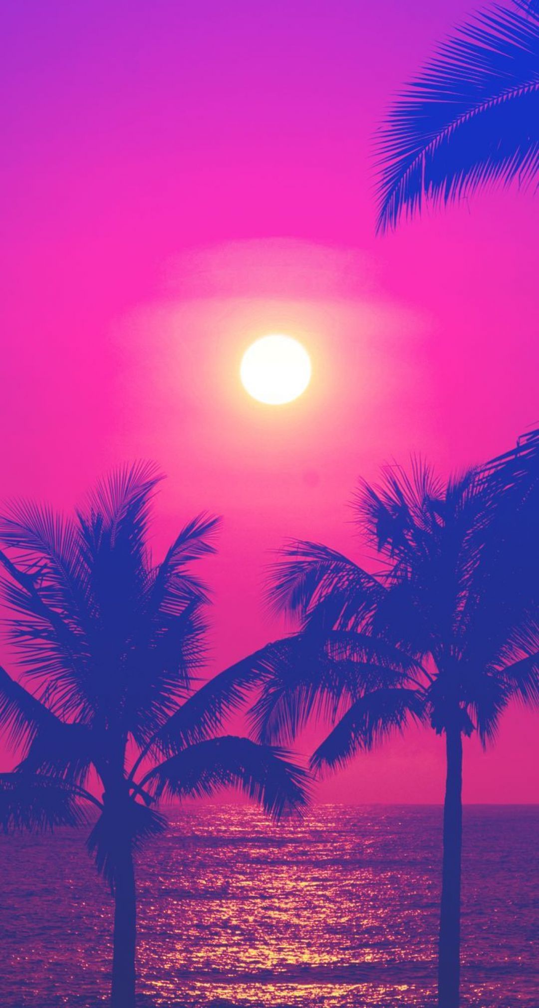 ✓[100+] Neon / Hot pink blue sunset palms iphone wallpaper phone background  - Android / iPhone HD Wallpaper Background Download (png / jpg) (2023)