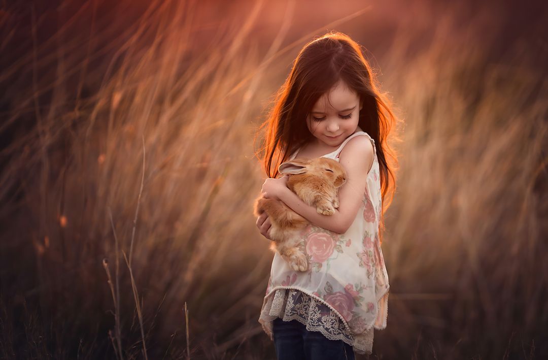 ✓[75+] Little Girl With Rabbit In Hands - Android / iPhone HD Wallpaper  Background Download (png / jpg) (2023)