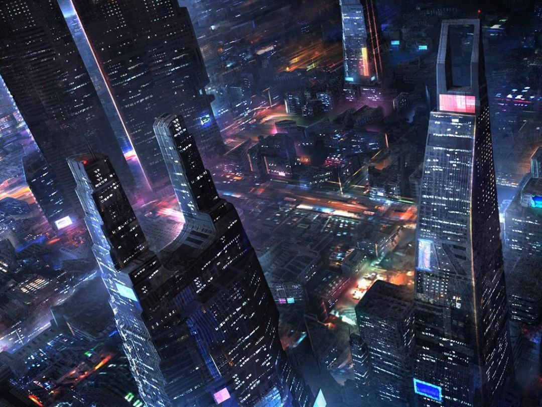 ✓[70+] Future city, skyscrapers, night, lights, art design wallpaper -  Android / iPhone HD Wallpaper Background Download (png / jpg) (2023)