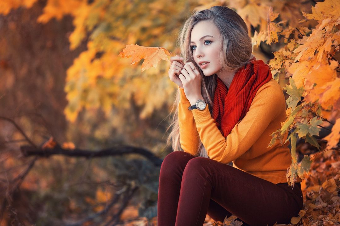 ✓[122195+] Outdoors Long Hair Yellow Sweater Looking Away Leaves Women  Watch Blonde Branch Fall Model Jeans Sitting Sweater Forest - Android /  iPhone HD Wallpaper Background Download (png / jpg) (2023)