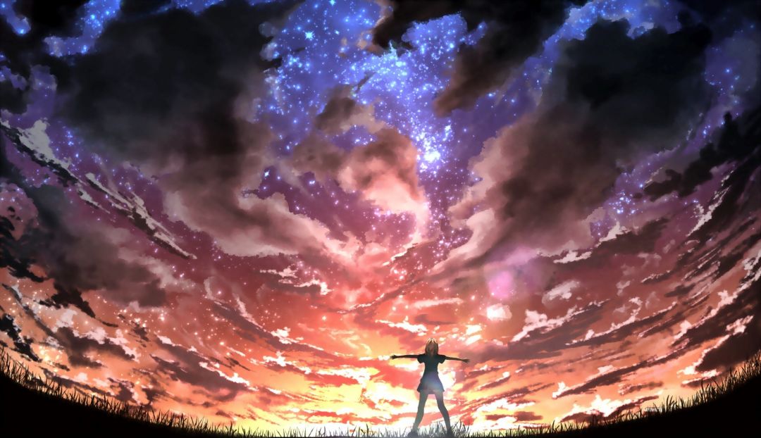 ✓[122195+] Anime Stars Anime Girls Clouds Sky Sunlight - Android / iPhone HD  Wallpaper Background Download (png / jpg) (2023)