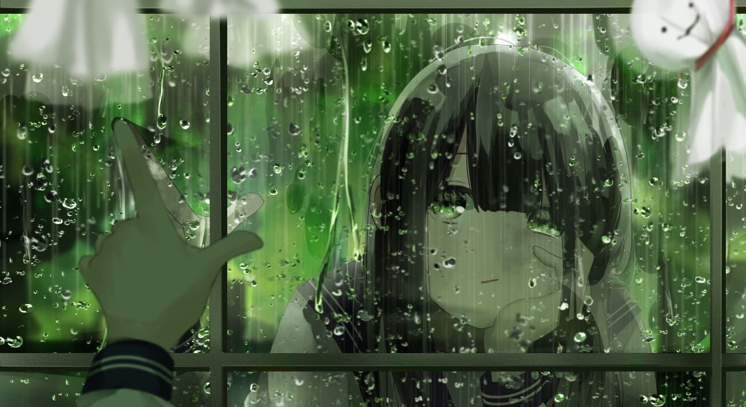 ✓[122195+] Original Characters Anime Anime Girls Rain Green Eyes Water  Drops - Android / iPhone HD Wallpaper Background Download (png / jpg) (2023)