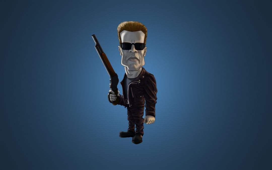 ✓[6805+] Arnold Schwarzenegger Terminator Cartoon Shotgun - Android / iPhone  HD Wallpaper Background Download (png / jpg) (2023)