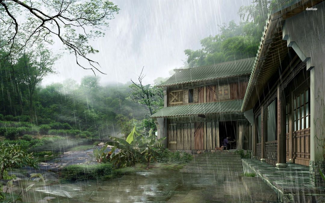 ✓[85+] Digital Art Tree House China Village Rain Stair Creek. Villages -  Android / iPhone HD Wallpaper Background Download (png / jpg) (2023)